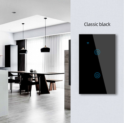 Glomarket Productos de nuevo diseño Tuya Smart Wifi Switch de pared Us Panel táctil de vidrio estándar Aplicación de soporte de interruptor de luz Control remoto
