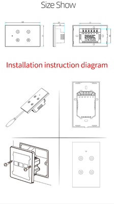 Glomarket Productos de nuevo diseño Tuya Smart Wifi Switch de pared Us Panel táctil de vidrio estándar Aplicación de soporte de interruptor de luz Control remoto
