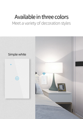 Glomarket Productos de nuevo diseño Tuya Smart Wifi Switch de pared Us Panel táctil de vidrio estándar Aplicación de soporte de interruptor de luz Control remoto