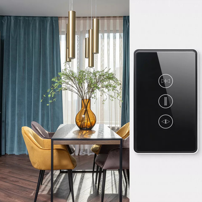 Glomarket nosotros interruptor elegante Alexa Google Home del obturador de Tuya Wifi de la cortina del interruptor del tacto del botón del control elegante estándar de la voz