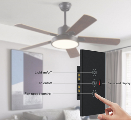 Glomarket Tuya Wifi Smart Fan Switch Tuya Smart Switch Ventilador de velocidad luz encendida y apagada Control de voz con interruptor de control estándar de la UE / EE.UU.
