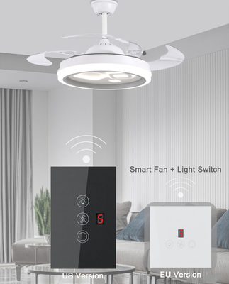 Glomarket Tuya Wifi Smart Fan Switch Tuya Smart Switch Ventilador de velocidad luz encendida y apagada Control de voz con interruptor de control estándar de la UE / EE.UU.
