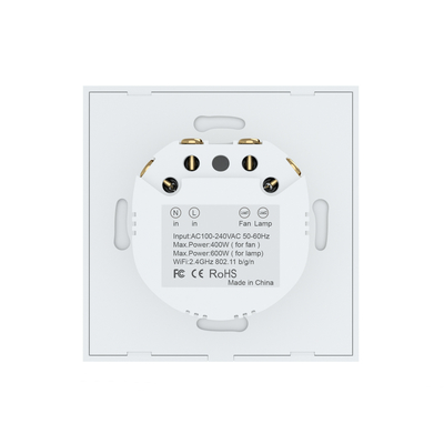 Glomarket Tuya Wifi Smart Fan Switch Tuya Smart Switch Ventilador de velocidad luz encendida y apagada Control de voz con interruptor de control estándar de la UE / EE.UU.