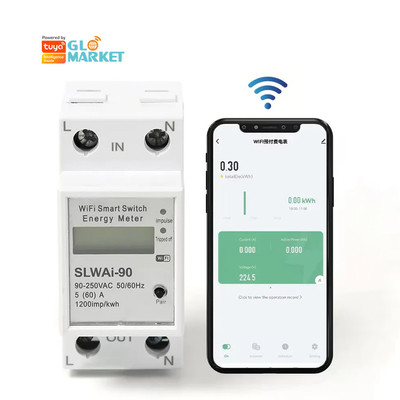 Glomarket Wifi Tuya/Smart Life App Control remoto Protector de circuito inteligente Dispositivo de relé interruptor de interruptor medidor de energía