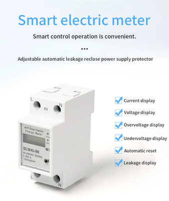Glomarket Wifi Tuya/Smart Life App Control remoto Protector de circuito inteligente Dispositivo de relé interruptor de interruptor medidor de energía