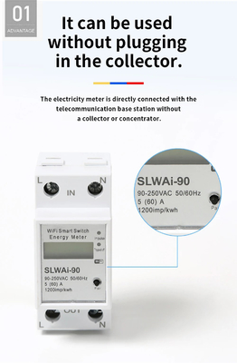 Glomarket Wifi Tuya/Smart Life App Control remoto Protector de circuito inteligente Dispositivo de relé interruptor de interruptor medidor de energía