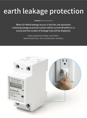 Glomarket Wifi Tuya/Smart Life App Control remoto Protector de circuito inteligente Dispositivo de relé interruptor de interruptor medidor de energía