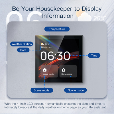 Glomarket Tuya Smart Panel de control de pantalla táctil multifuncional de 4 pulgadas Alexa Control central de voz Zigbee