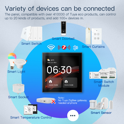 Glomarket Tuya Smart Panel de control de pantalla táctil multifuncional de 4 pulgadas Alexa Control central de voz Zigbee