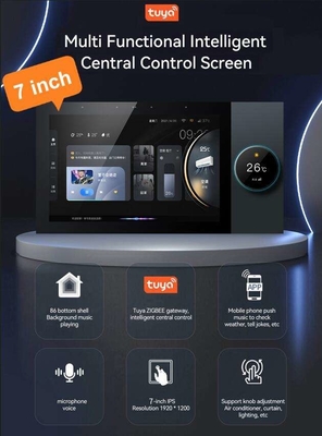 Glomarket Tuya Wifi Smart Panel de control de 7 pulgadas Multifunción Ble Música de pared pantalla táctil Zigbee Hub Gateway Control central