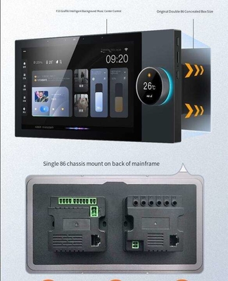 Glomarket Tuya Panel de control central de 10 pulgadas con reproducción de música 2 Gang Relays 2 Dirección altavoces productos para el hogar inteligente multifuncional