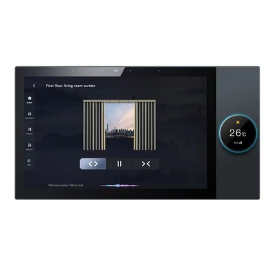 Glomarket Tuya Panel de control central de 10 pulgadas con reproducción de música 2 Gang Relays 2 Dirección altavoces productos para el hogar inteligente multifuncional