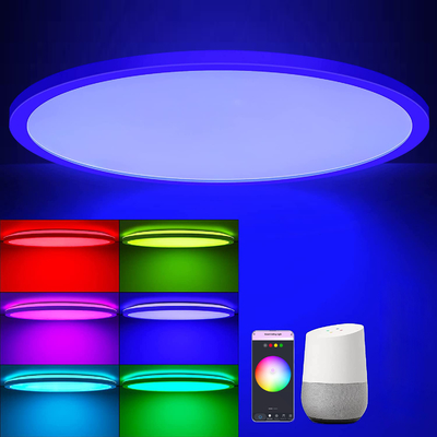 música moderna llevada teledirigida colorida del Rgb de la luz de techo de 24w Tuya Smart