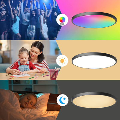 música moderna llevada teledirigida colorida del Rgb de la luz de techo de 24w Tuya Smart