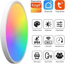 música moderna llevada teledirigida colorida del Rgb de la luz de techo de 24w Tuya Smart