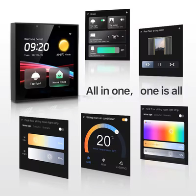Glomarket Panel de control de hogar inteligente pantalla táctil 4 pulgadas WiFi multifuncional Sistema de música de fondo para el hogar Tuya Zigbee Gateway
