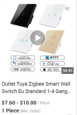 Glomarket Smart Home 8 Gang Switch de pared estándar de EE.UU. Tuya APP de voz de control remoto de pared inalámbrica toque de luz 11