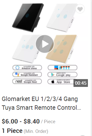 Glomarket Smart Home 8 Gang Switch de pared estándar de EE.UU. Tuya APP de voz de control remoto de pared inalámbrica toque de luz 10