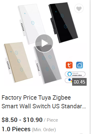 Glomarket Smart Home 8 Gang Switch de pared estándar de EE.UU. Tuya APP de voz de control remoto de pared inalámbrica toque de luz 12