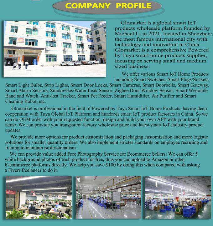 Glomarket Smart Home 8 Gang Switch de pared estándar de EE.UU. Tuya APP de voz de control remoto de pared inalámbrica toque de luz 24