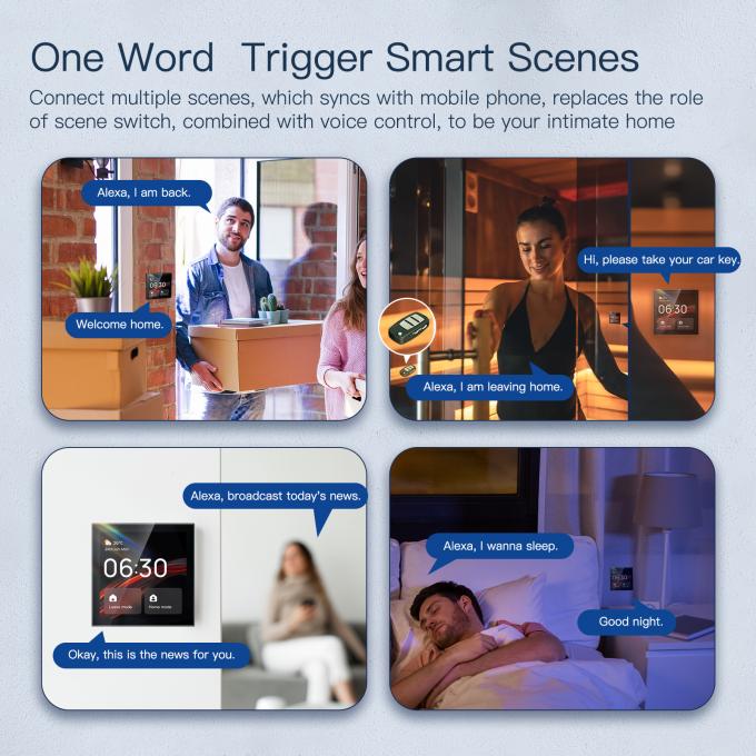 Glomarket Tuya Smart Panel de control de pantalla táctil multifuncional de 4 pulgadas Alexa Control central de voz Zigbee 3